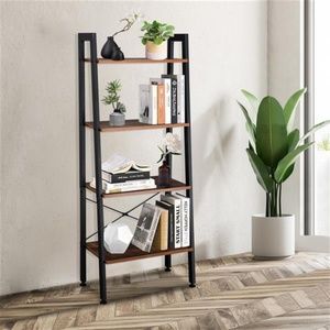 4 Tiers Industrial Ladder Shelf Vintage Bookshelf